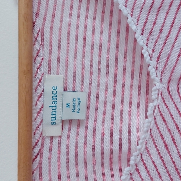 Sundance 100% Linen V Neck Striped Top Balloon Sleeve Size Medium - Picture 4 of 6